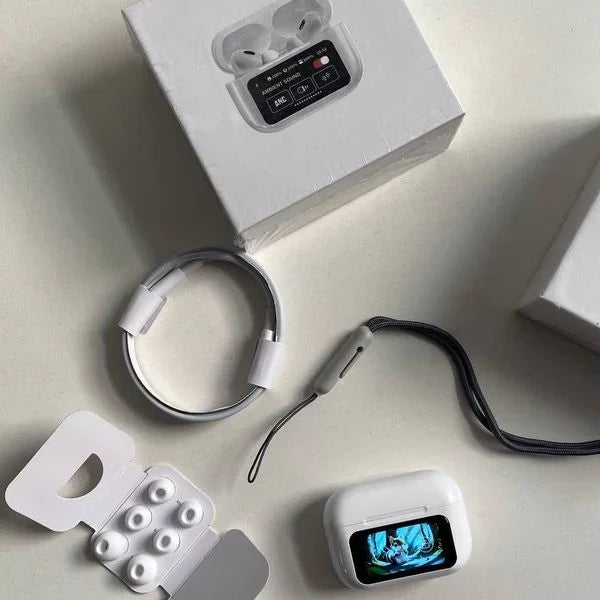 A9 Airpods Pro 2 With Display And ANC/ENC Transparency- Touch Volume Control – Digital Screen