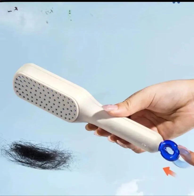 Self cleaning hair comb