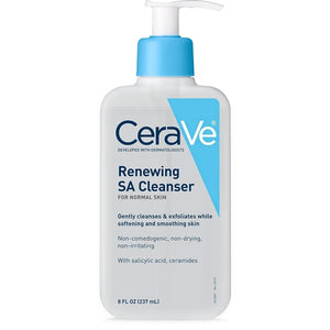 Renewing SA Cleanser CeraVe Renewing SA Cleanser provides gentle,exfoliation without harsh microbeads that can scratch your skin.