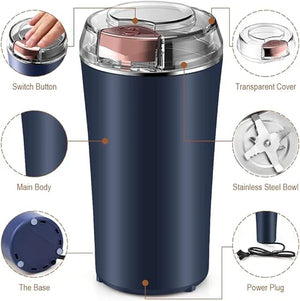 Electric Coffee Grinder & Food Processor – 350w Powerful Motor
