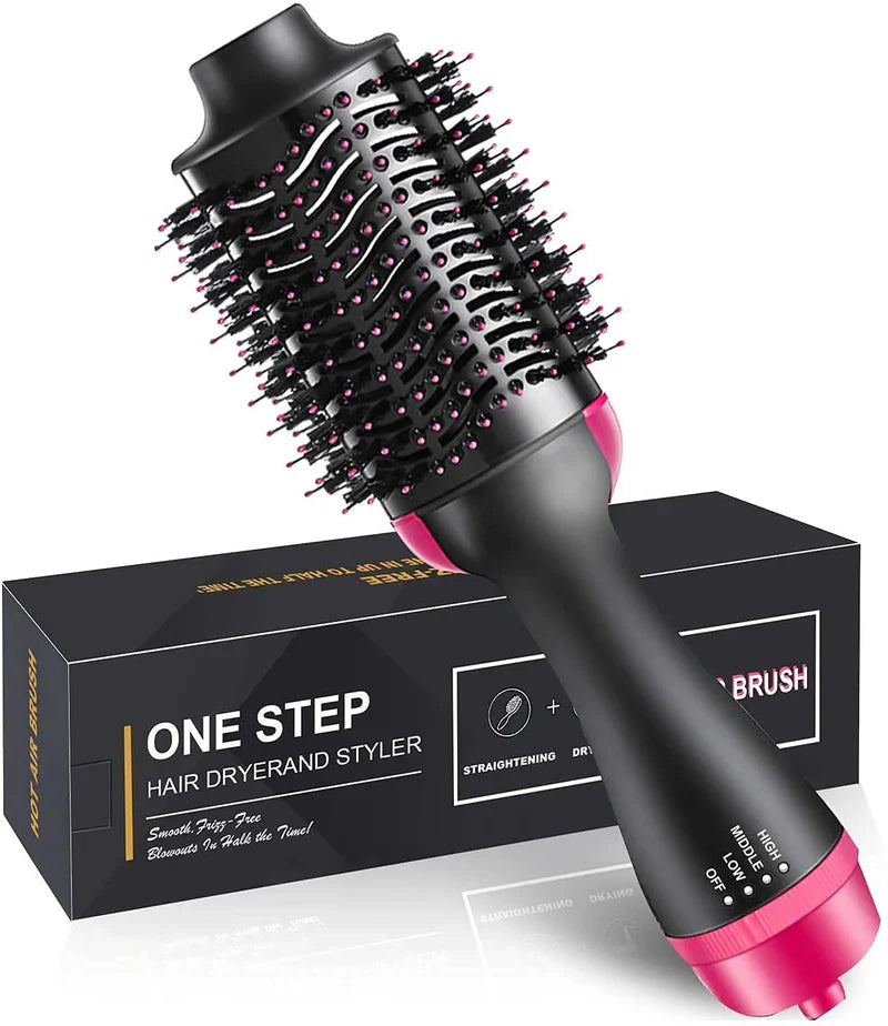 3 in 1 Hair Dryer Brush: Hot Air Styler, Volumizer, and Curler with Ion Technology